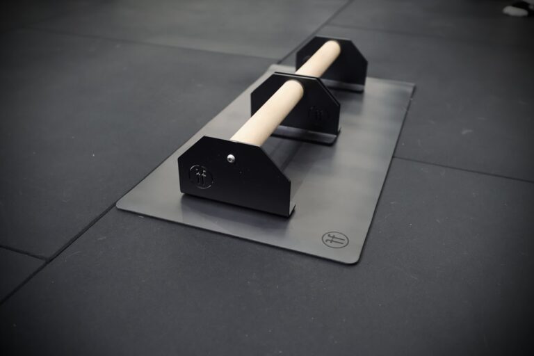 small forte fitness parallette bars on a mat
