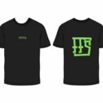 forte fitness series competition tee - black with bright green FFS writing