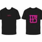 forte fitness series competition tee - black with pink FFS writing