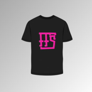 forte fitness series competition tee - black with pink FFS writing