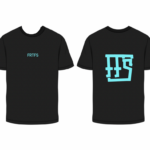 forte fitness series competition tee - black with bright blue FFS writing