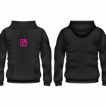 forte fitness series competition hoodie- black with pink FFS writing