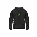 forte fitness series competition hoodie- black with green FFS writing