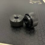 black steel quick release knurled knobs