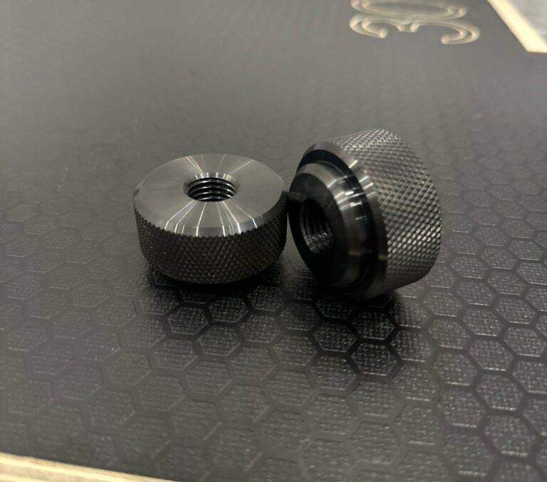 black steel quick release knurled knobs