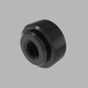 3d render of black steel quick release knurled knobs