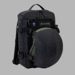 camo ruck pack showing helmet holder